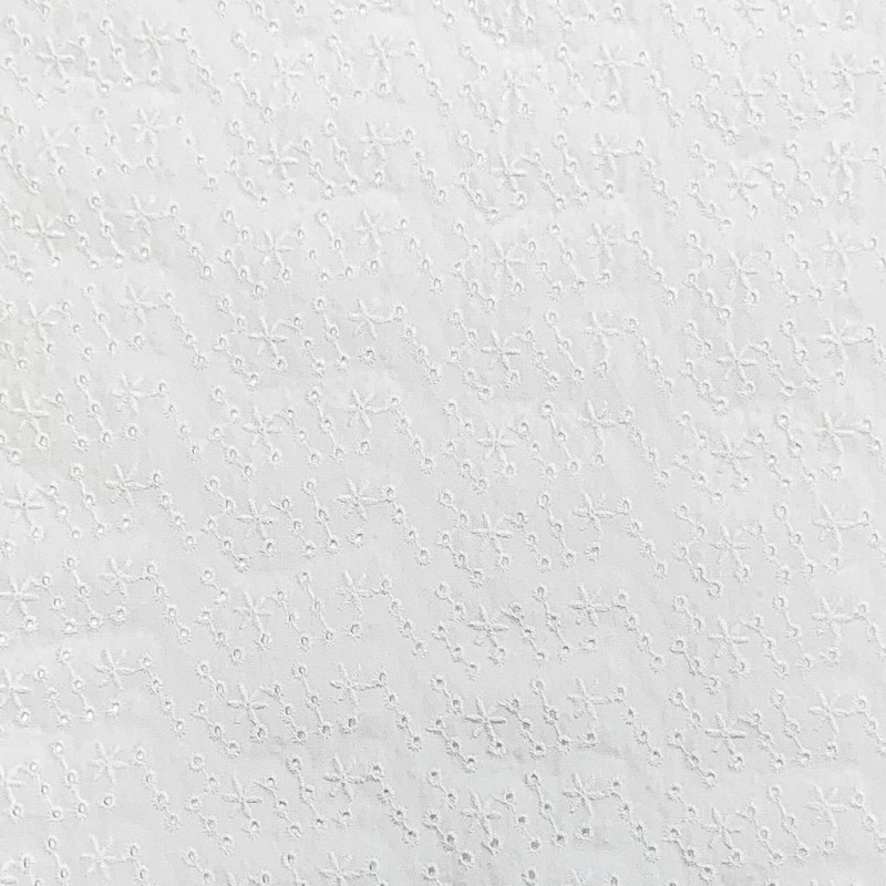 Algodón con bordado inglés BA-ETOILES Blanco / Blanco